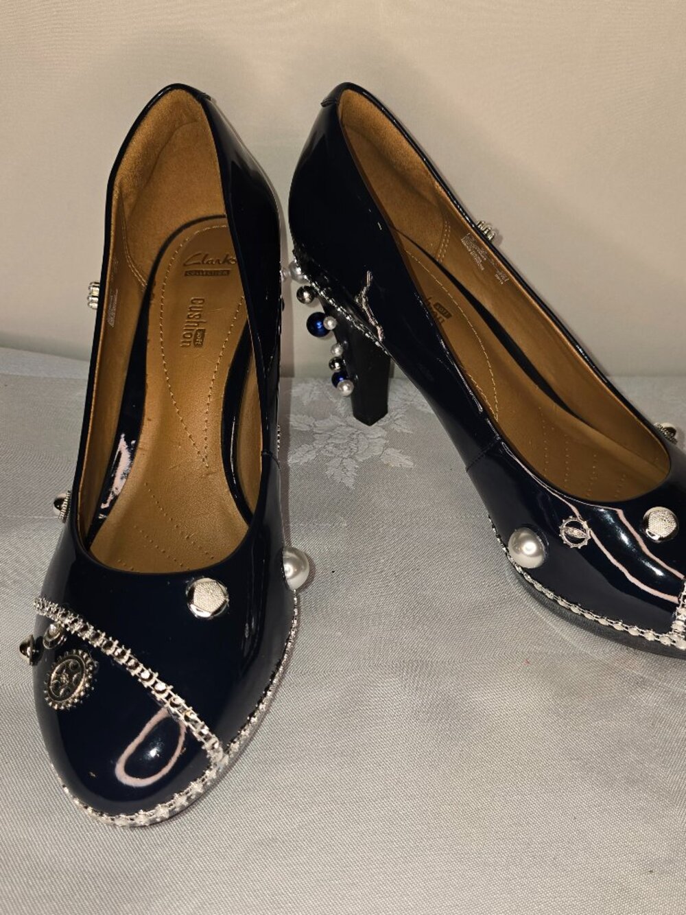 Clark's Comfort Platform Pumps Blue 8.5